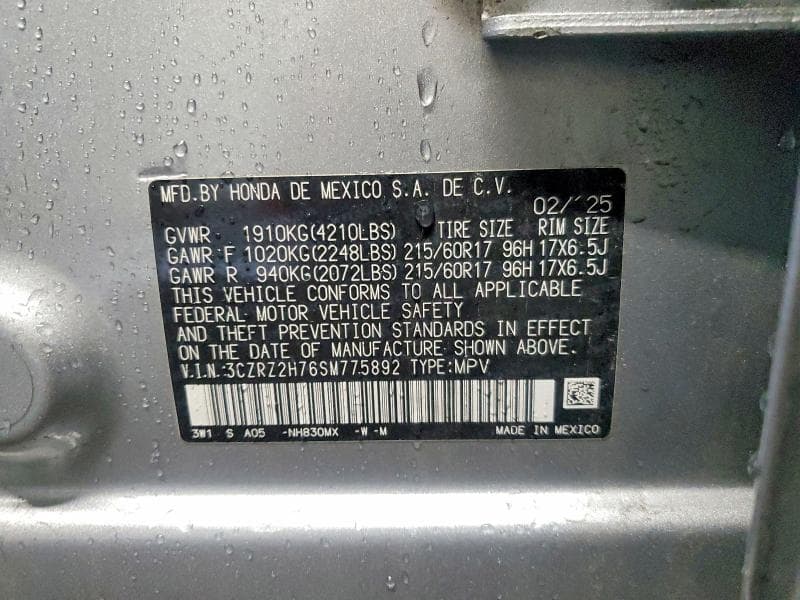 2025 HONDA HR-V EXL 13