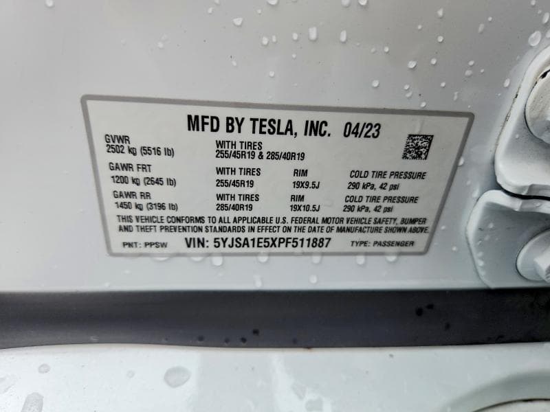 2023 TESLA MODEL S 12