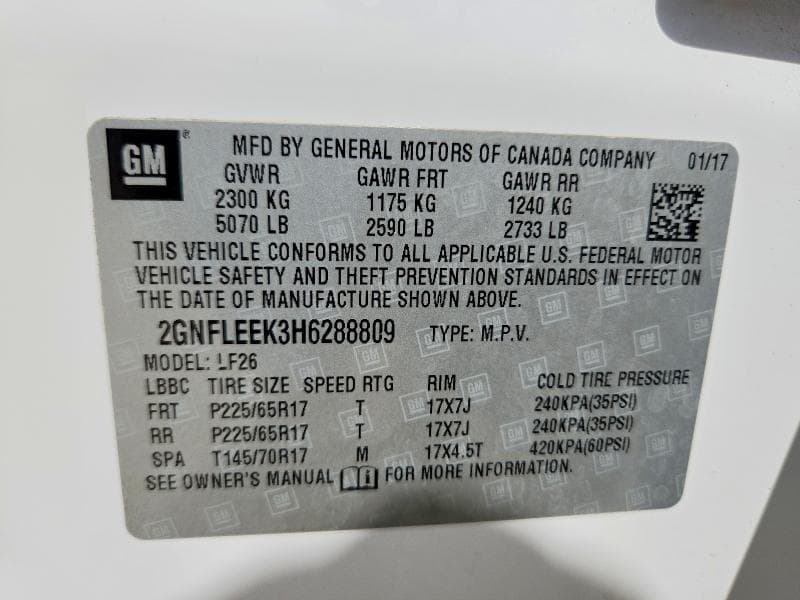 2017 CHEVROLET EQUINOX LS 13