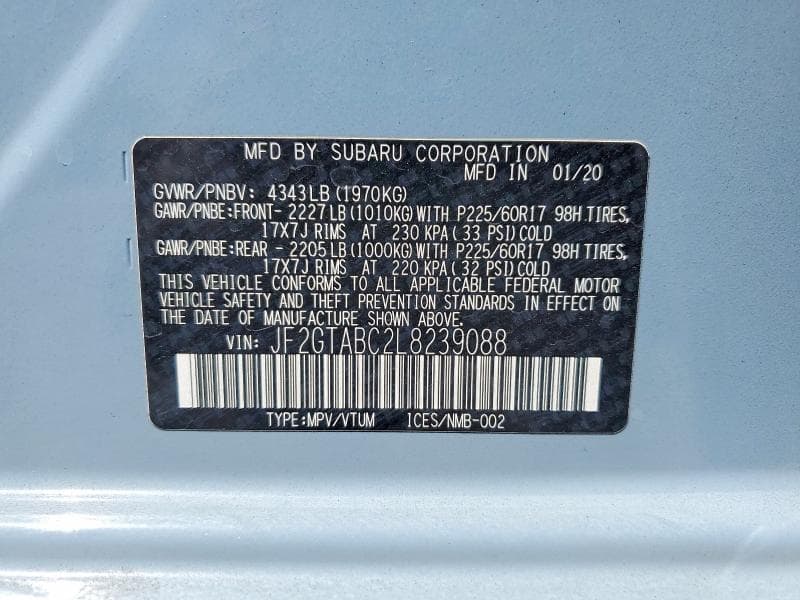 2020 SUBARU CROSSTREK 13
