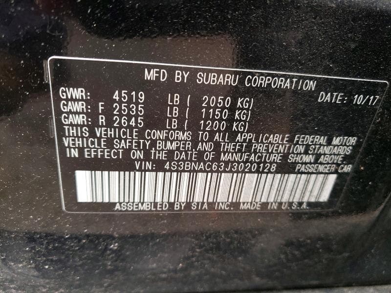 2018 SUBARU LEGACY 2.5I PREMIUM 12