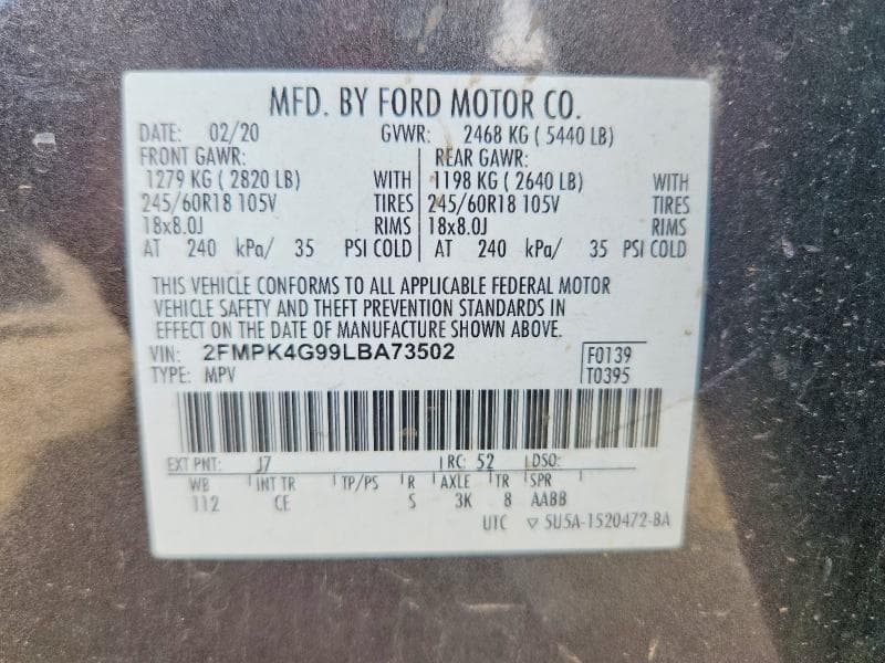 2020 FORD EDGE SE SE 13