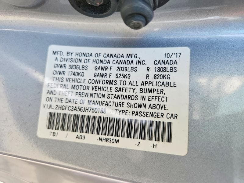 2018 HONDA CIVIC SI 12