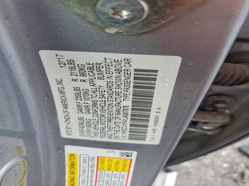 2018 HONDA ACCORD 13