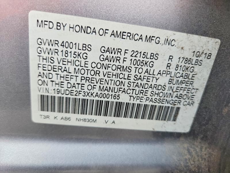 2019 ACURA ILX 12