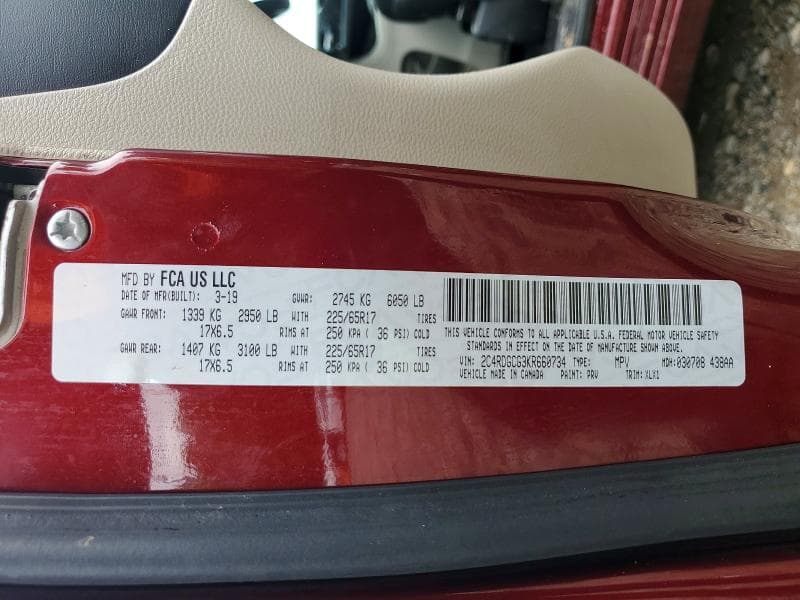2019 DODGE GRAND CARAVAN SXT 13