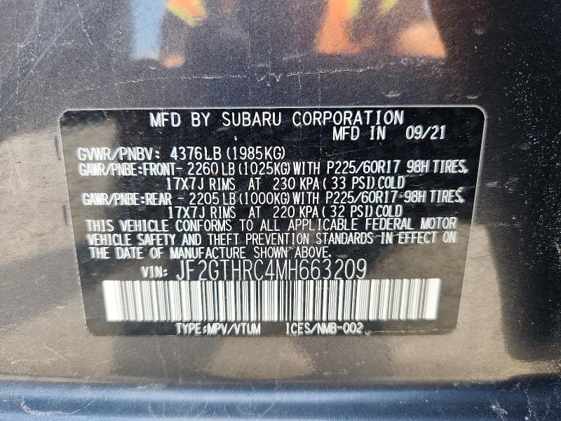 2021 SUBARU CROSSTREK SPORT 13
