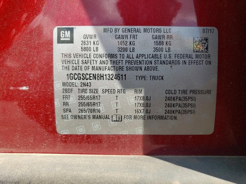 2017 CHEVROLET COLORADO LT 12