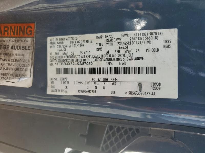 2020 FORD TRANSIT 250 DELIVERY VAN 12