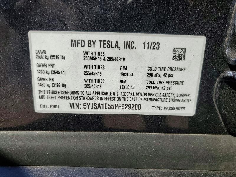 2023 TESLA MODEL S 12