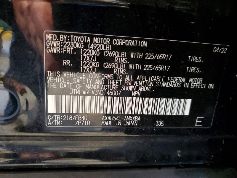 2022 TOYOTA RAV4 LE 13