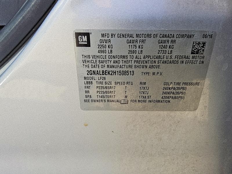 2017 CHEVROLET EQUINOX LS 13