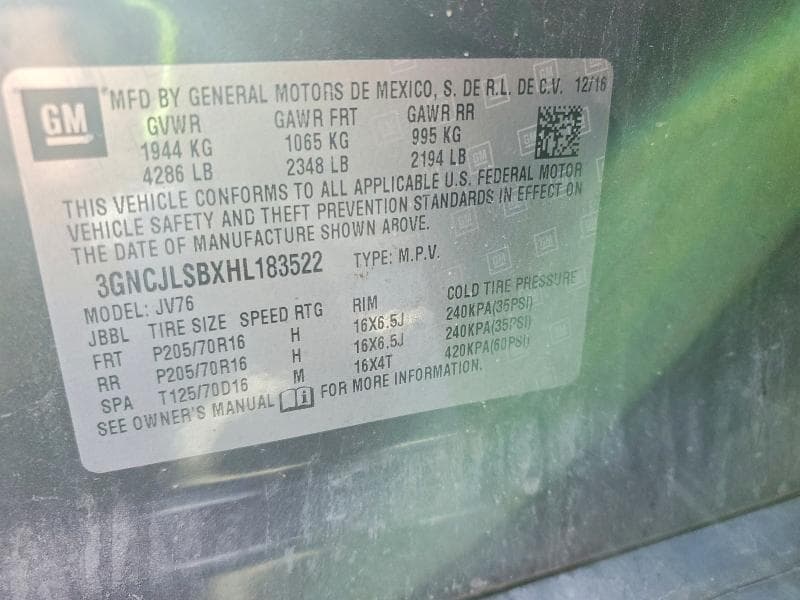 2017 CHEVROLET TRAX 1LT 13