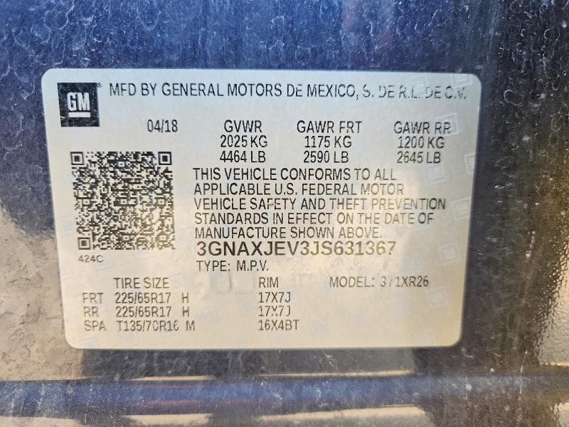 2018 CHEVROLET EQUINOX LT 12