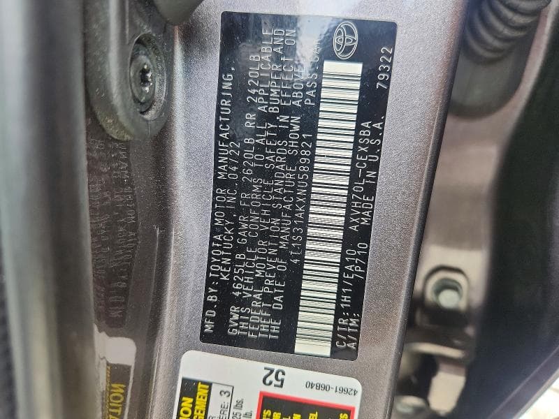 2022 TOYOTA CAMRY HYBRID SE 13