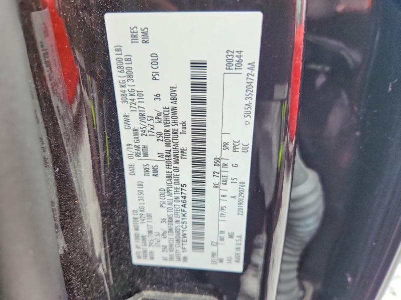 2019 FORD F150 SUPERCREW 12