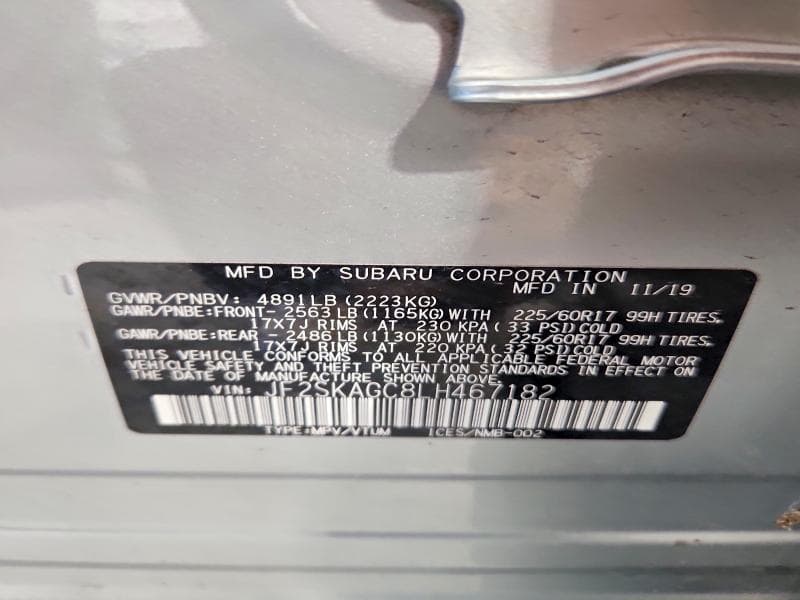 2020 SUBARU FORESTER PREMIUM 14