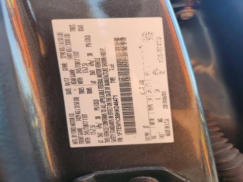 2017 FORD F150 SUPERCREW 12