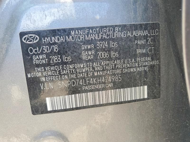 2019 HYUNDAI ELANTRA SE 12
