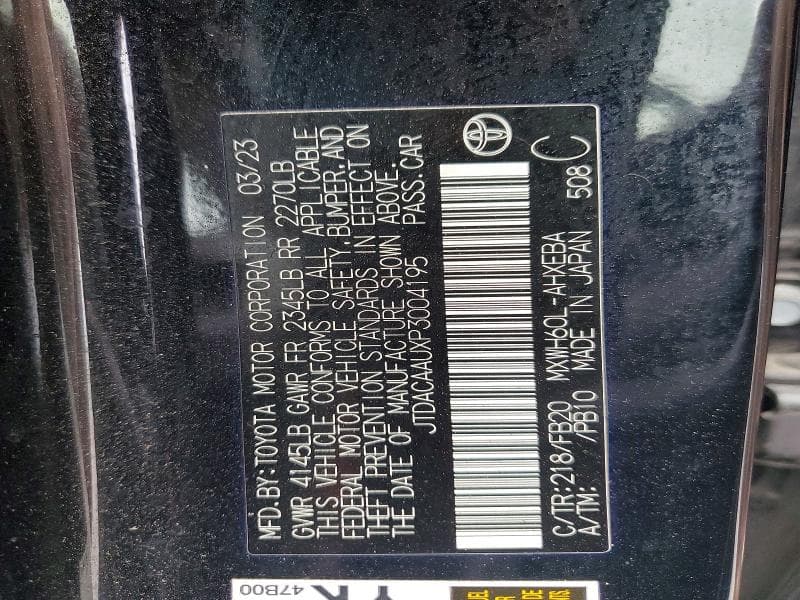 2023 TOYOTA PRIUS LE LE 12