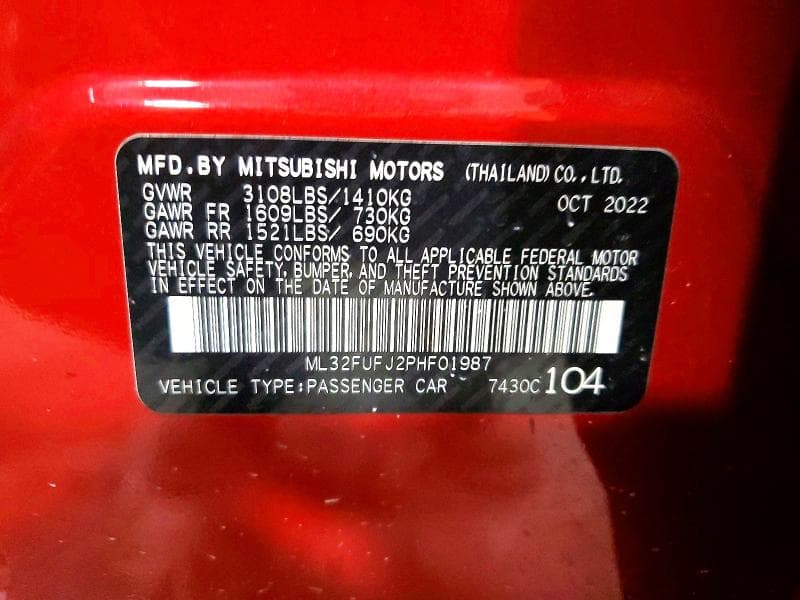 2023 MITSUBISHI MIRAGE G4 ES 12