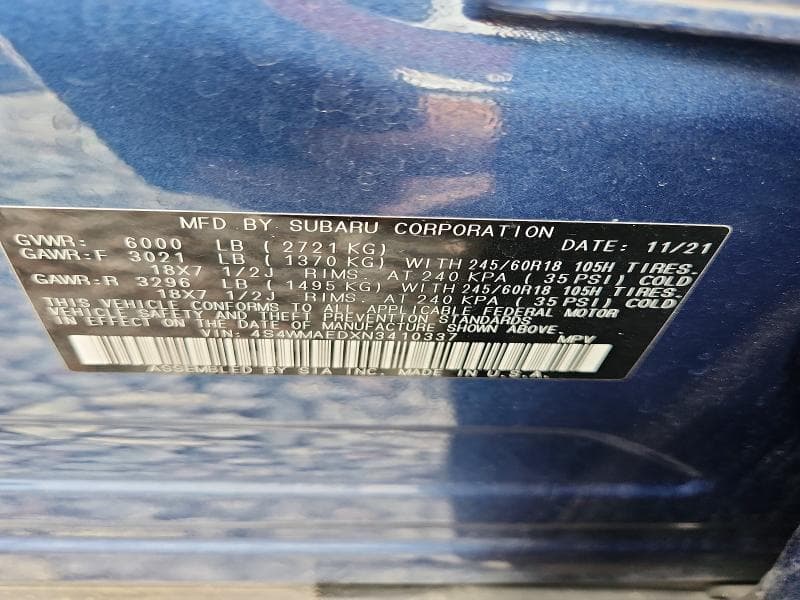2022 SUBARU ASCENT PREMIUM 13