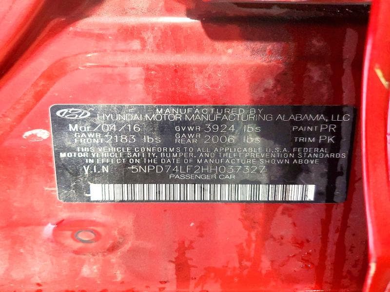 2017 HYUNDAI ELANTRA SE 12
