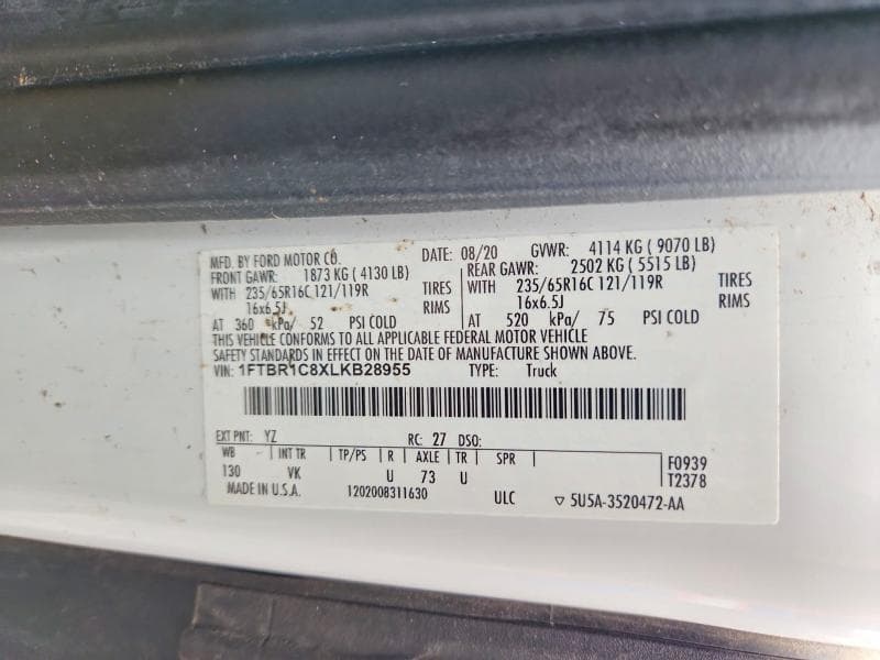 2020 FORD TRANSIT T-250 13