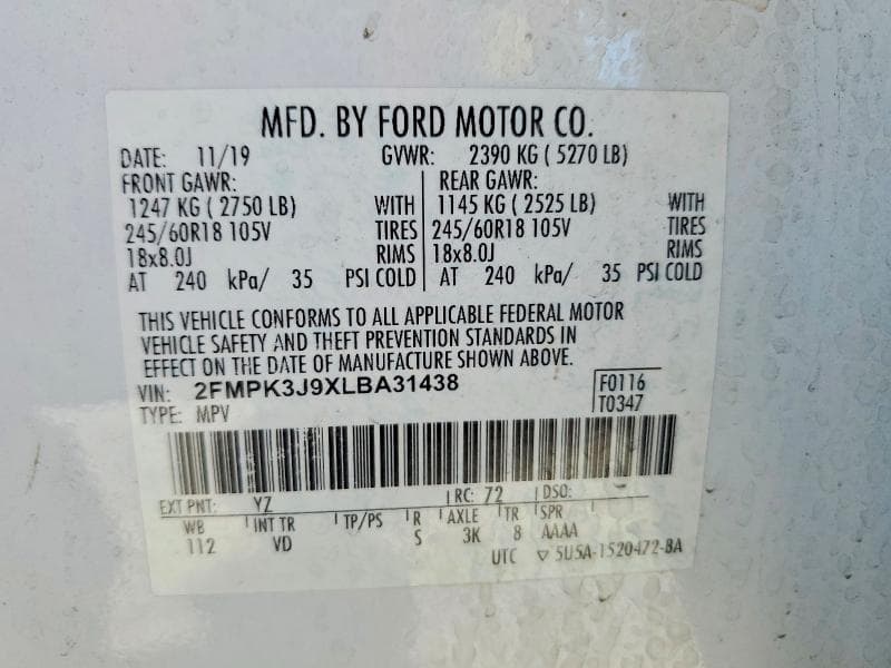2020 FORD EDGE SEL 13