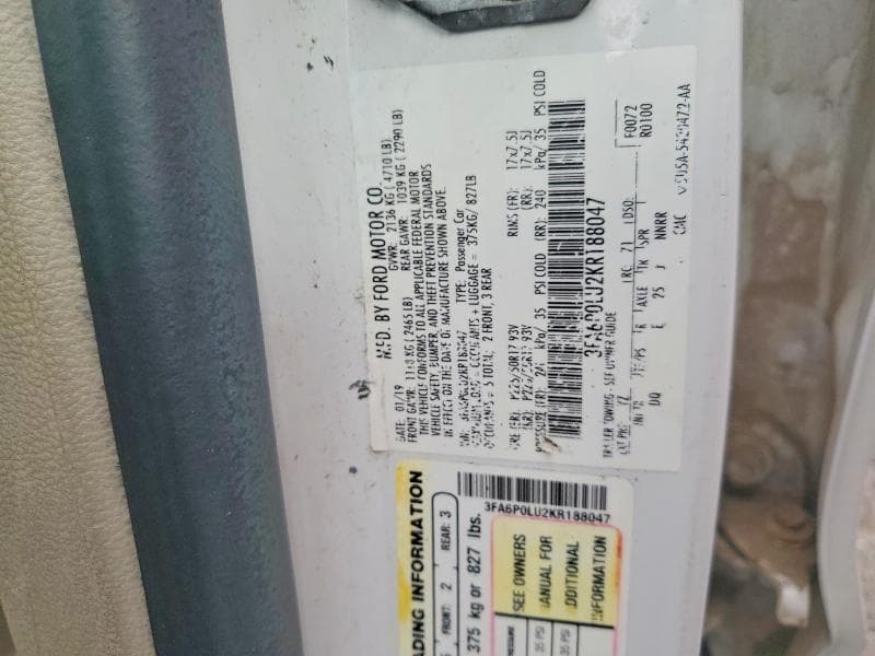 2019 FORD FUSION SE 12