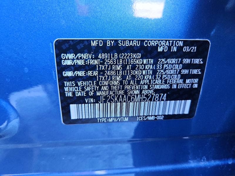 2021 SUBARU FORESTER 12