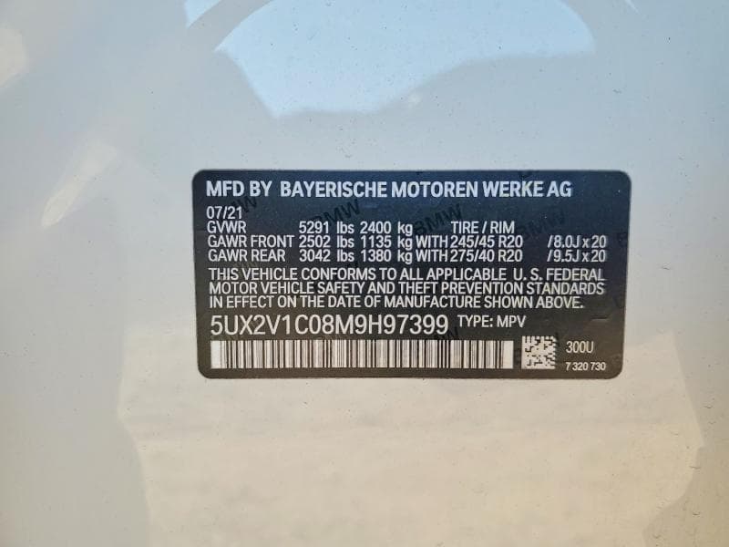 2021 BMW X4 XDRIVE30I 14