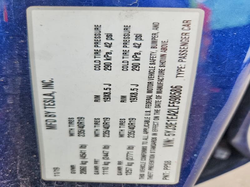 2020 TESLA MODEL 3 12