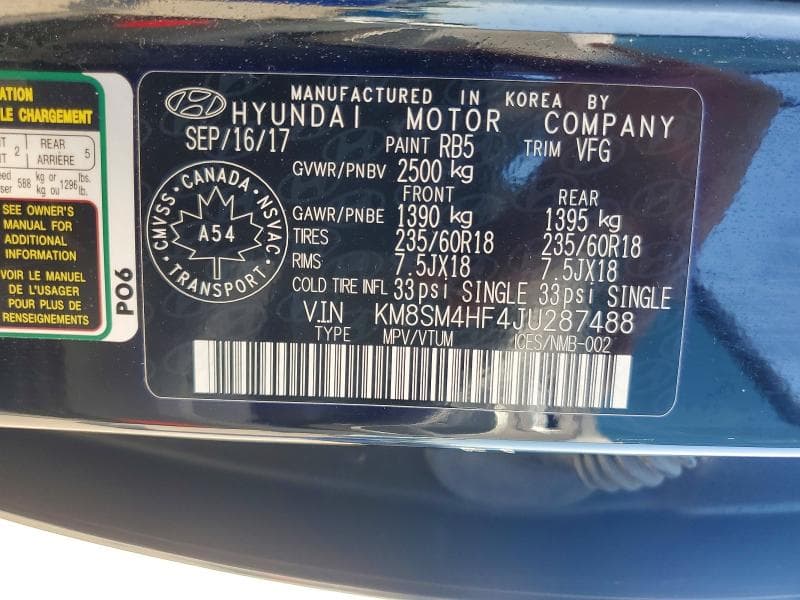 2018 HYUNDAI SANTA FE SE 13