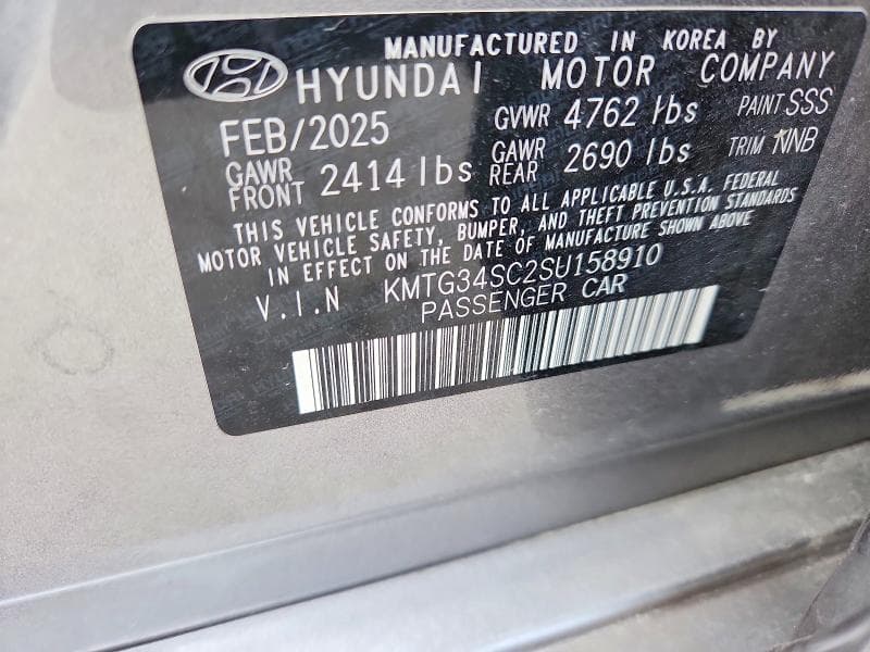 2025 GENESIS G70 2.5T STANDARD 2.5T STANDARD 12
