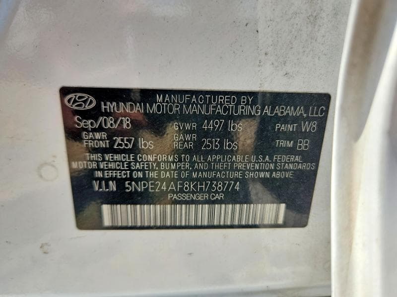 2019 HYUNDAI SONATA SE SE 12