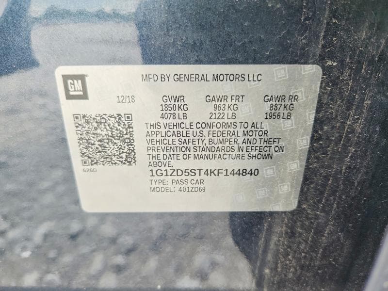 2019 CHEVROLET MALIBU LT 13
