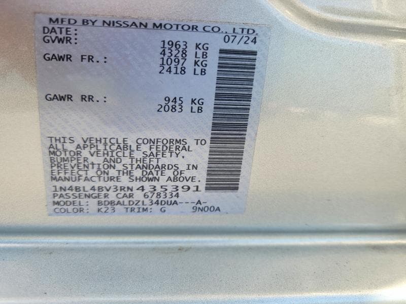 2024 NISSAN ALTIMA S 12
