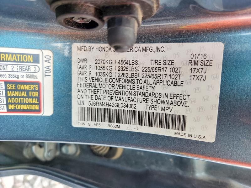 2016 HONDA CR-V SE SE 12