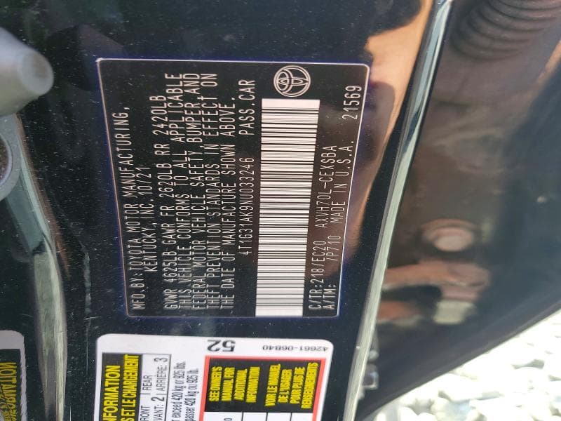 2022 TOYOTA CAMRY HYBRID SE NIGHTSHADE 12