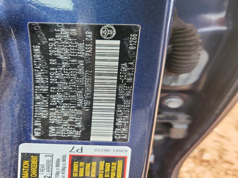 2017 TOYOTA CAMRY XLE XLE 12