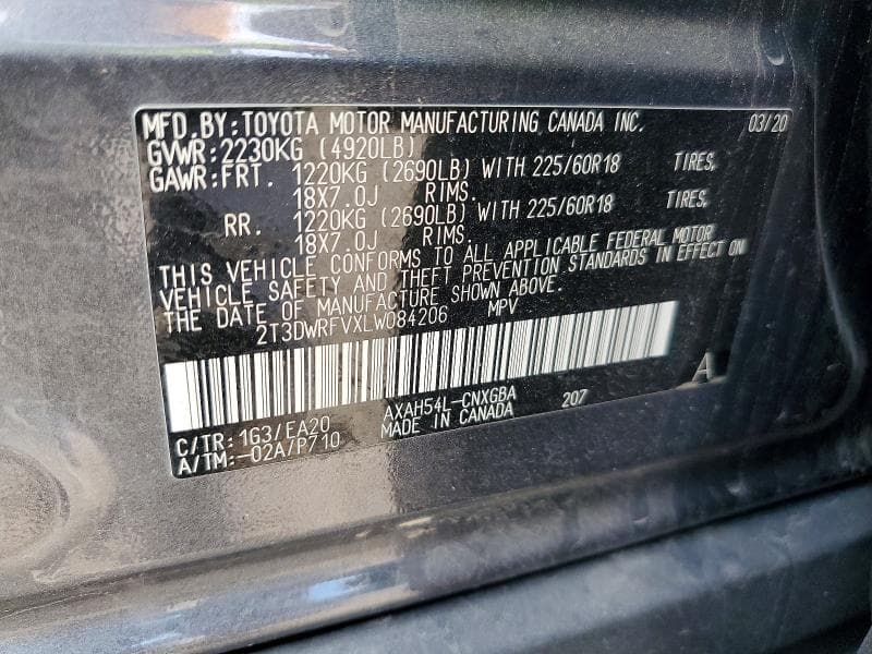 2020 TOYOTA RAV4 LIMITED 13