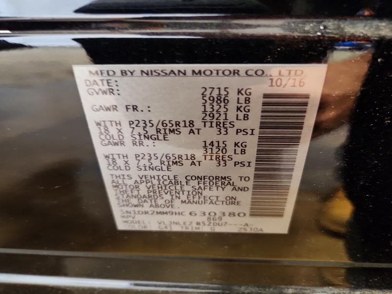 2017 NISSAN PATHFINDER SV 13