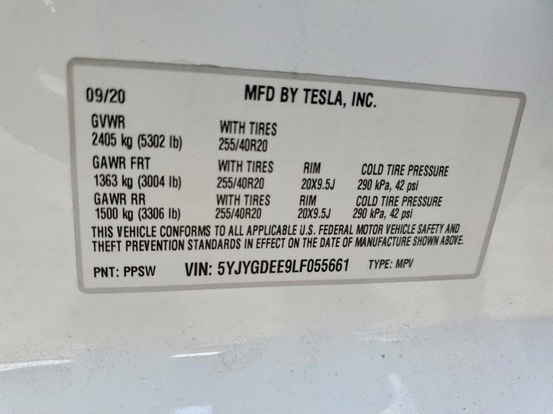 2020 TESLA MODEL Y 12