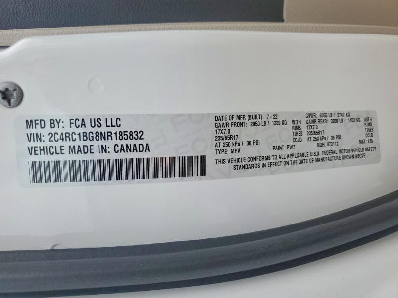 2022 CHRYSLER PACIFICA TOURING L 13