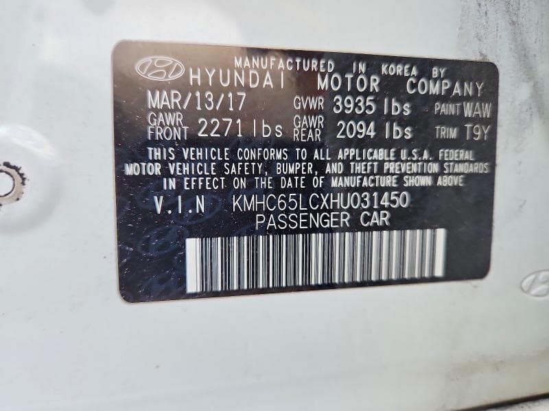 2017 HYUNDAI IONIQ BLUE BLUE 12