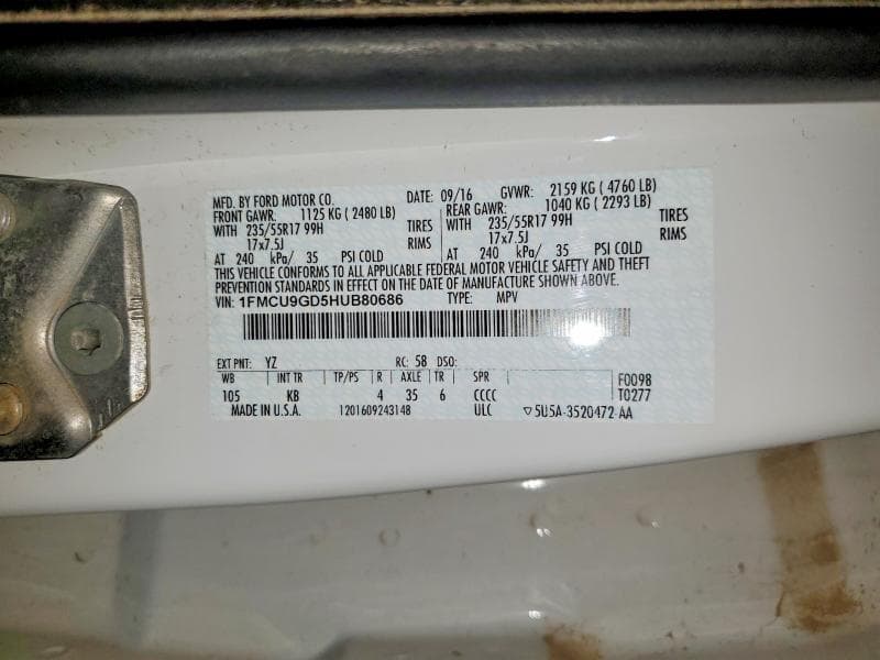 2017 FORD ESCAPE SE 13