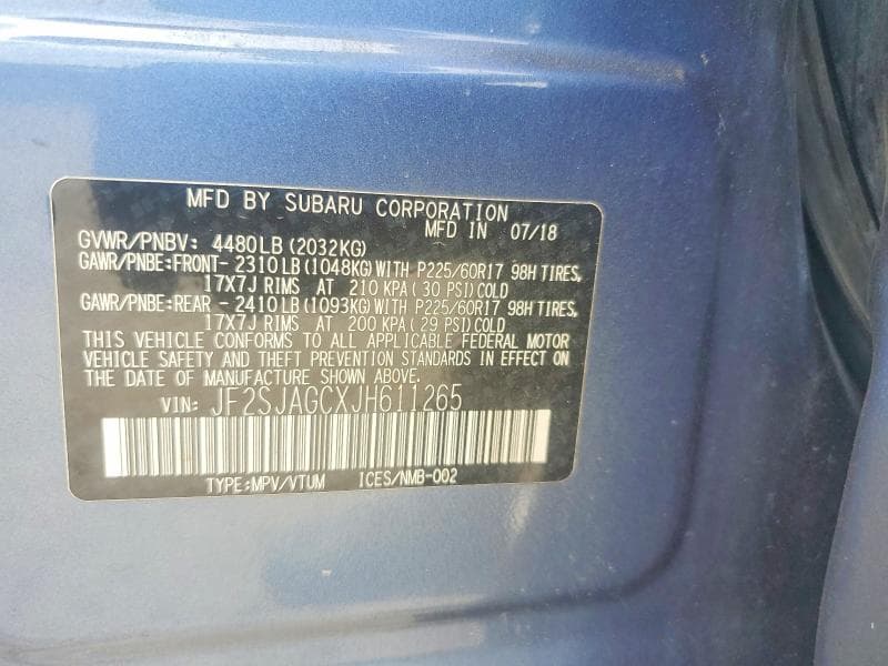 2018 SUBARU FORESTER 12