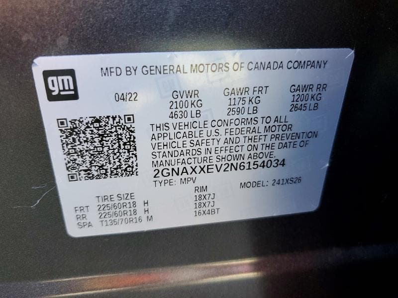 2022 CHEVROLET EQUINOX PREMIER 13