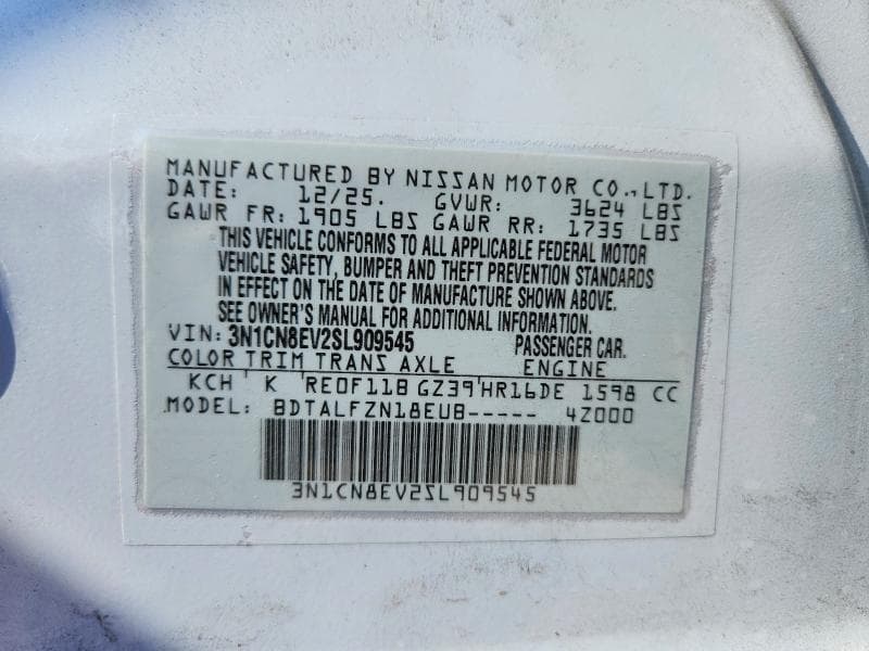 2025 NISSAN VERSA SV 13